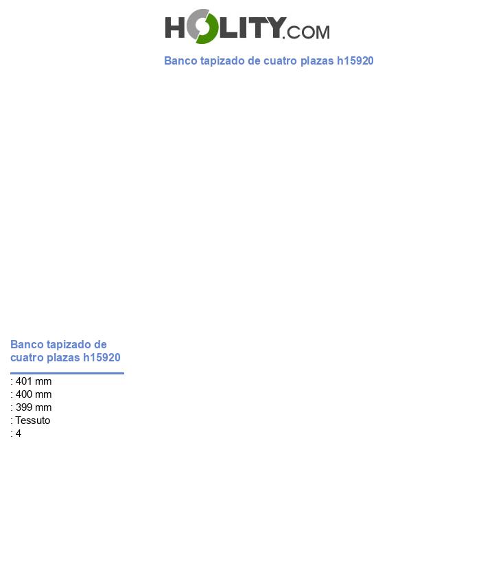Banco tapizado de cuatro plazas h15920