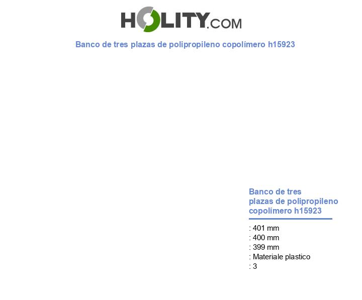 Banco de tres plazas de polipropileno copolÃmero h15923