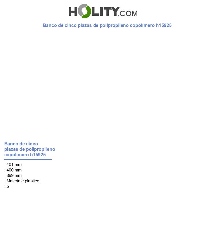 Banco de cinco plazas de polipropileno copolÃmero h15925