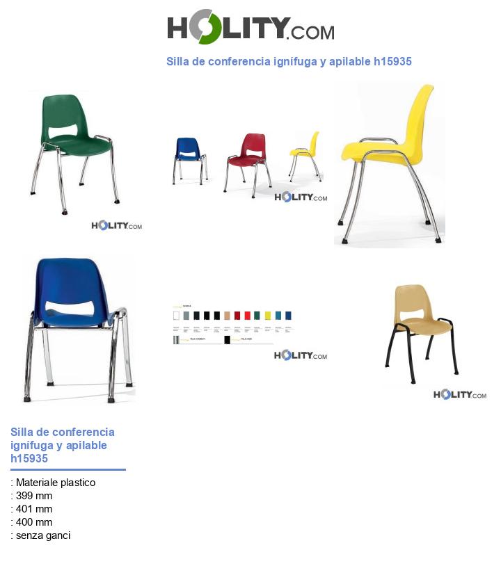 Silla de conferencia ignífuga y apilable h15935