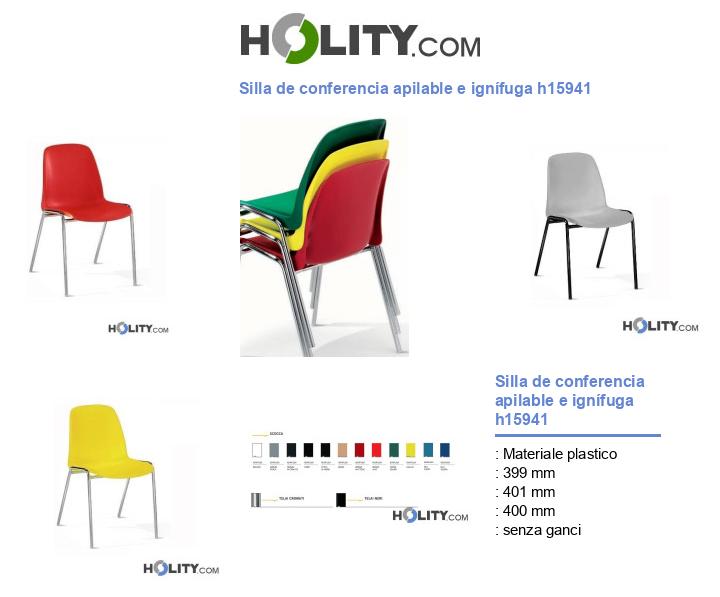 Silla de conferencia apilable e ignÃfuga h15941