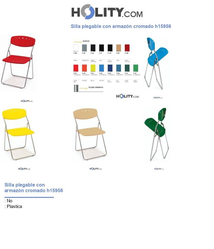 Silla plegable con armazón cromado h15956