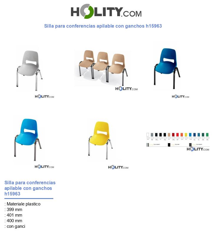 Silla para conferencias apilable con ganchos h15963