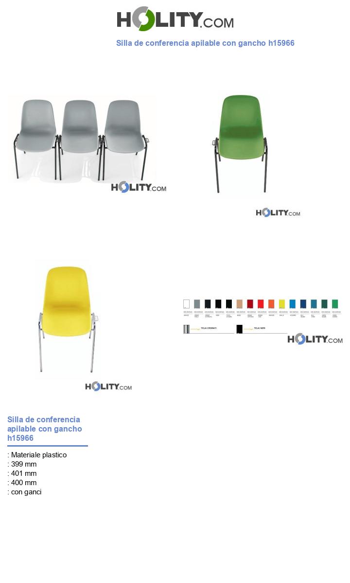 Silla de conferencia apilable con gancho h15966