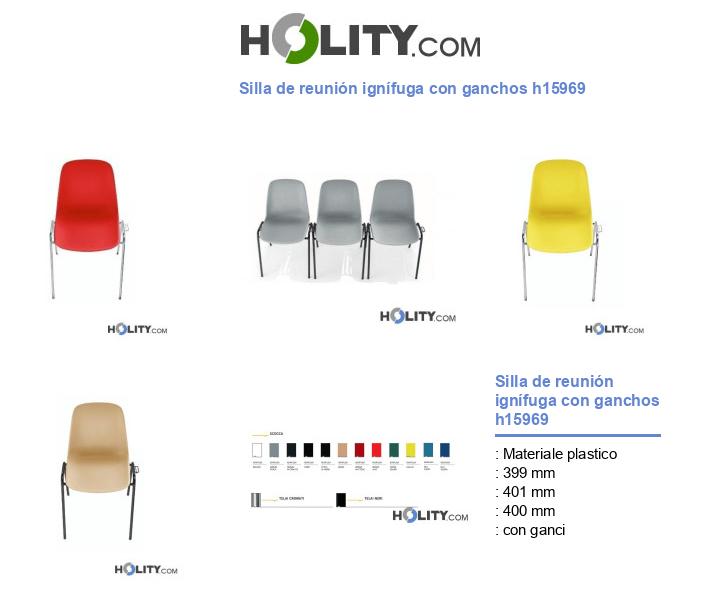 Silla de reunión ignífuga con ganchos h15969