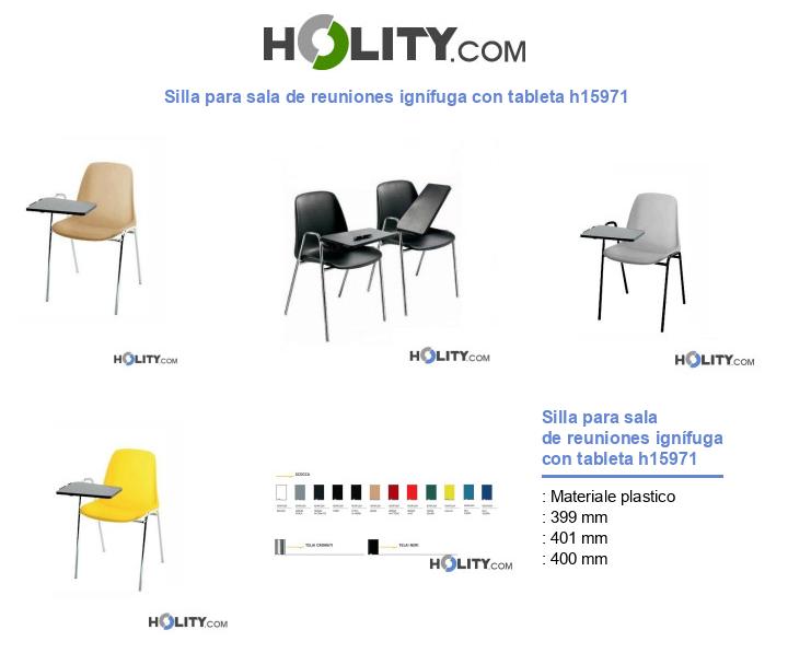 Silla para sala de reuniones ignífuga con tableta h15971