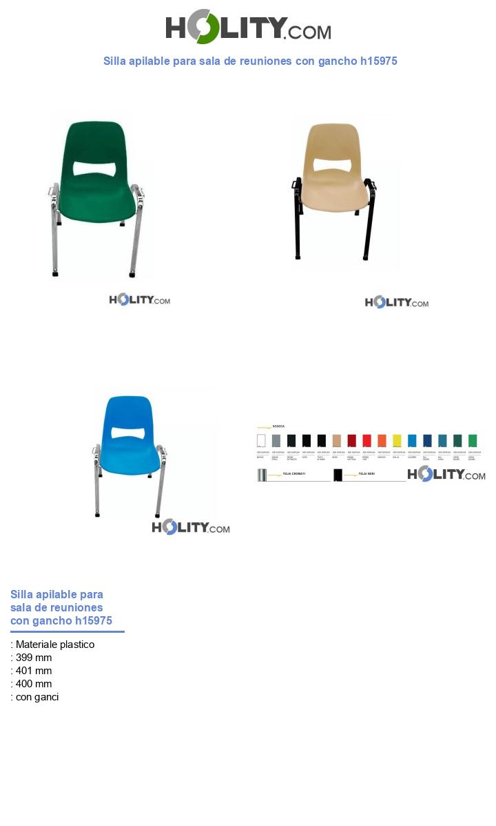 Silla apilable para sala de reuniones con gancho h15975