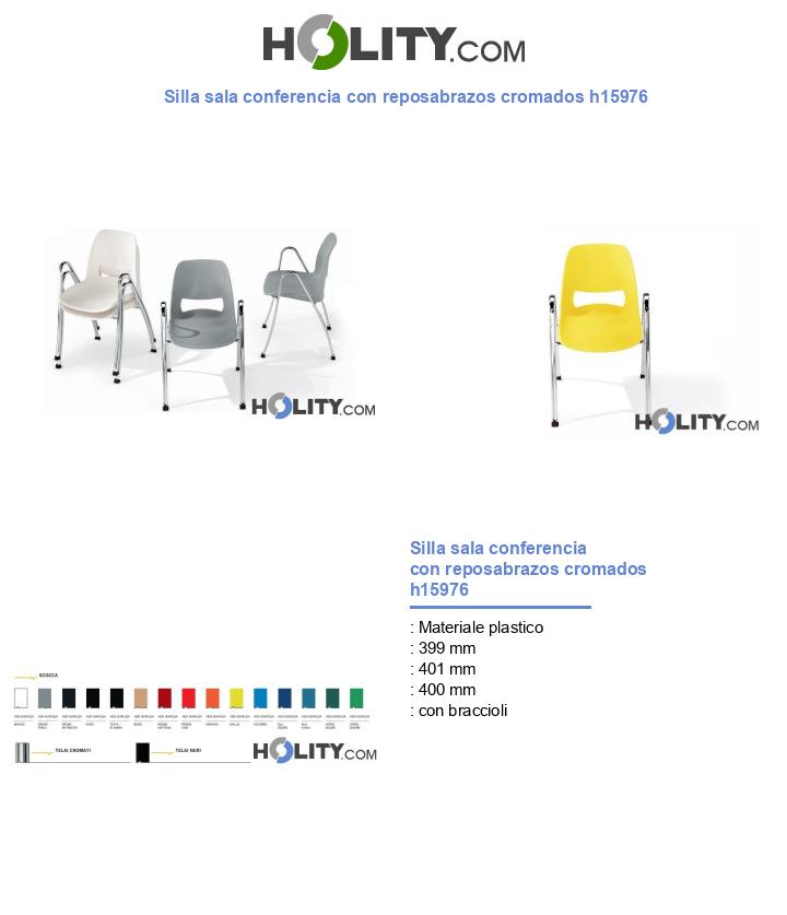 Silla sala conferencia con reposabrazos cromados h15976