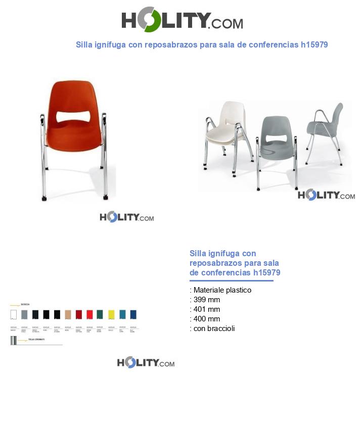 Silla ignífuga con reposabrazos para sala de conferencias h15979