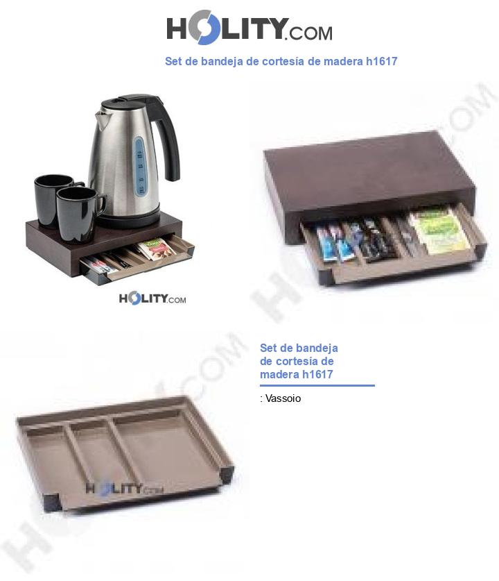 Set de bandeja de cortesía de madera h1617
