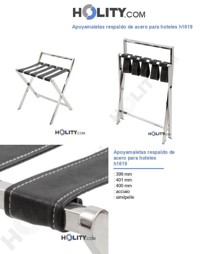 Apoyamaletas respaldo de acero para hoteles h1619