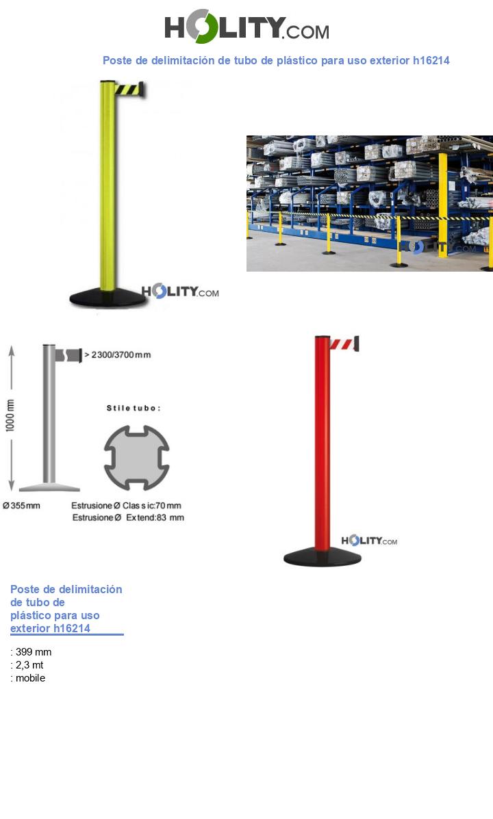 Poste de delimitación de tubo de plástico para uso exterior h16214