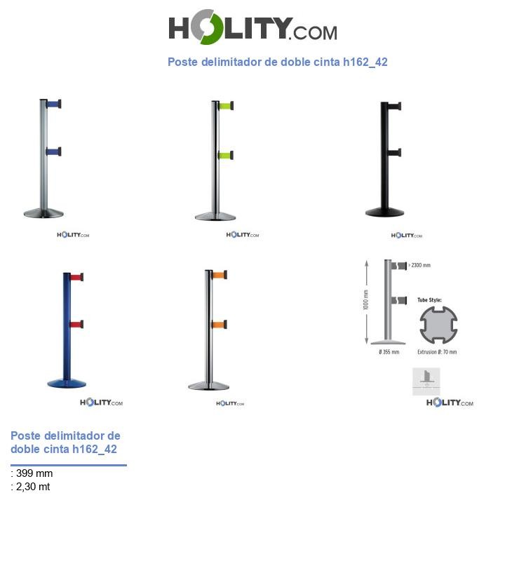 Poste delimitador de doble cinta h162_42