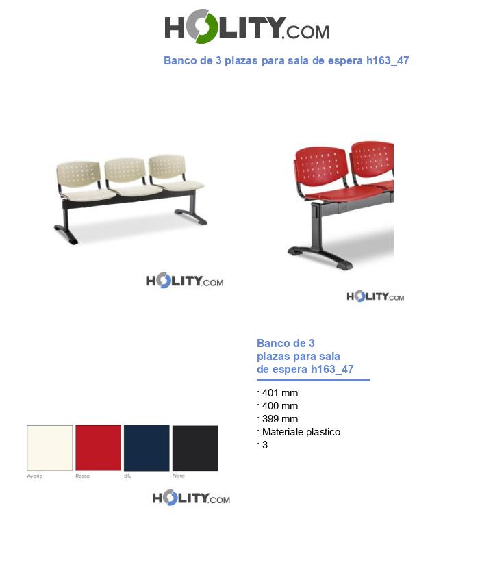 Banco de 3 plazas para sala de espera h163_47