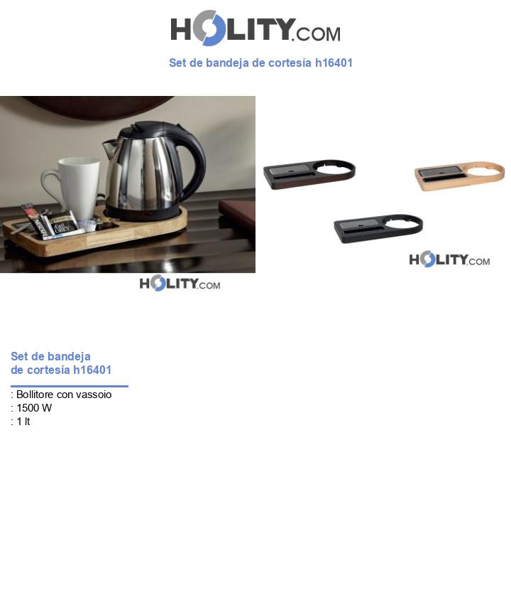 Set de bandeja de cortesía h16401