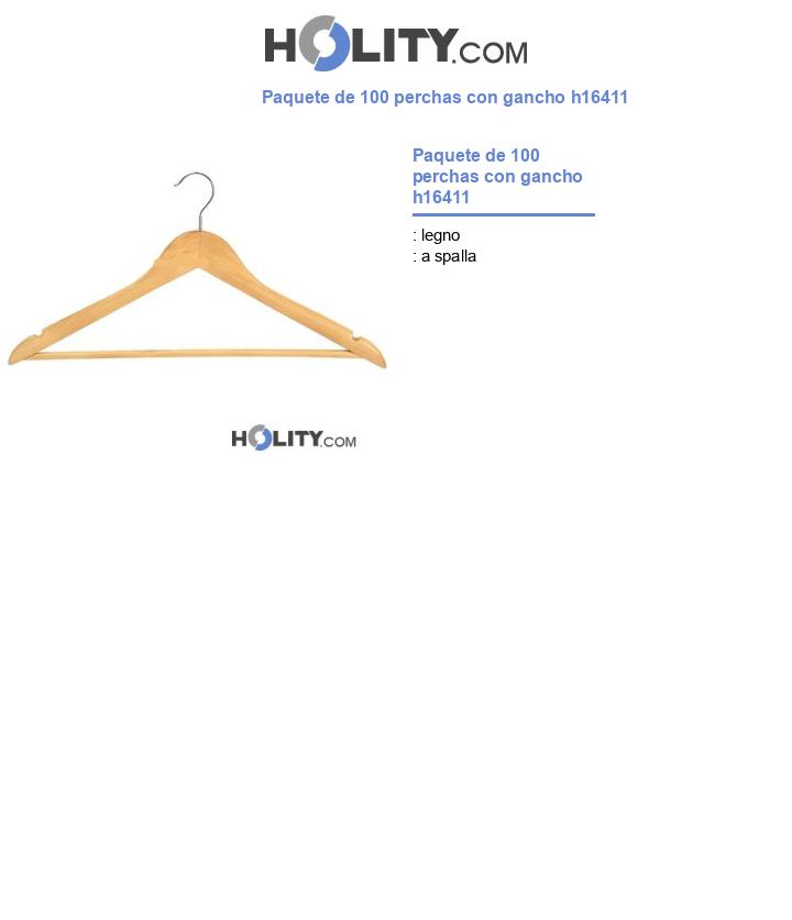 Paquete de 100 perchas con gancho h16411