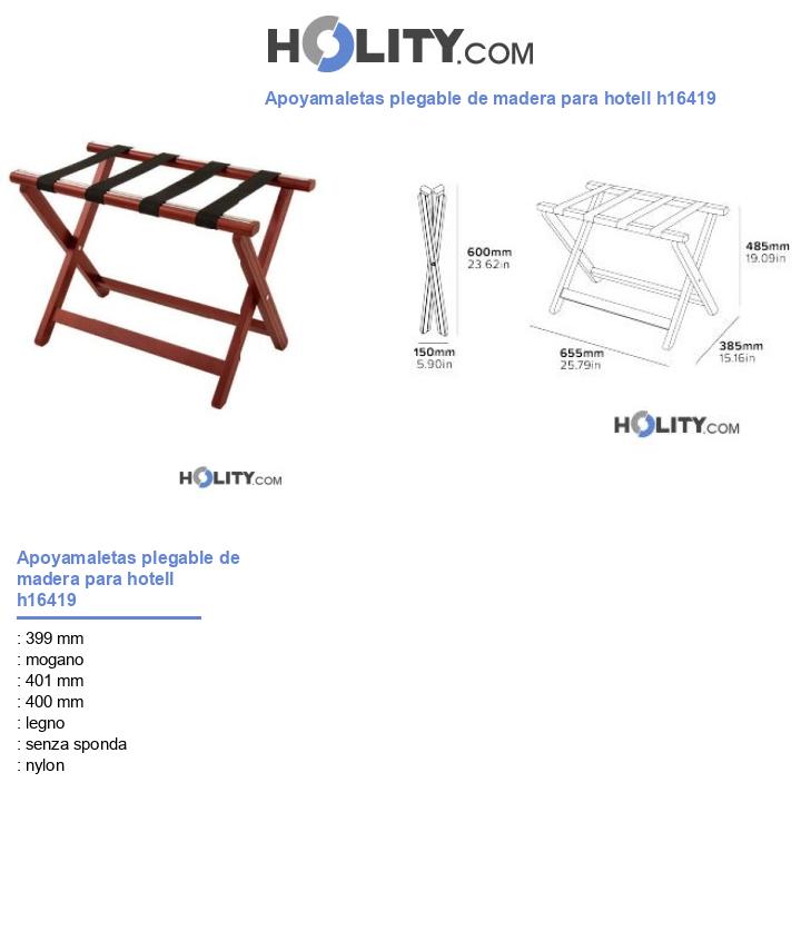 Apoyamaletas plegable de madera para hotell h16419