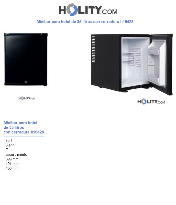 Minibar para hotel de 35 litros con cerradura h16428