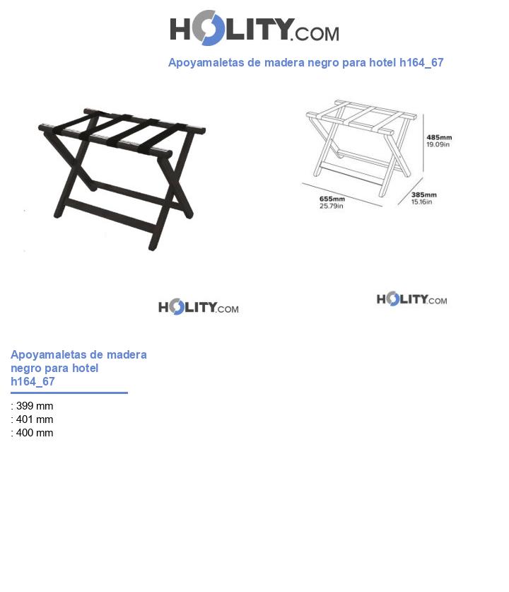 Apoyamaletas de madera negro para hotel h164_67