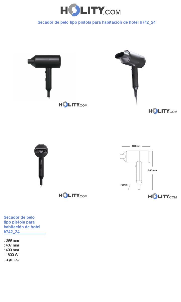 Secador de pelo tipo pistola para habitación de hotel h742_24