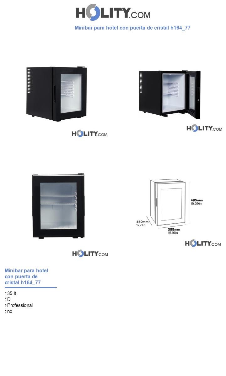Minibar para hotel con puerta de cristal h164_77