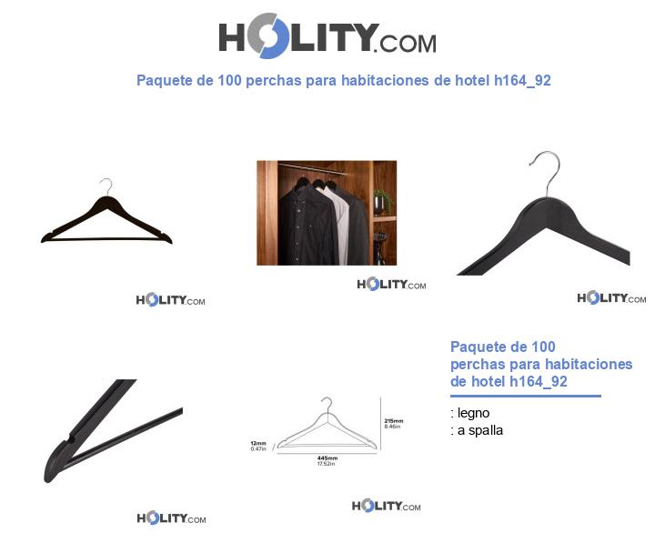 Paquete de 100 perchas para habitaciones de hotel h164_92