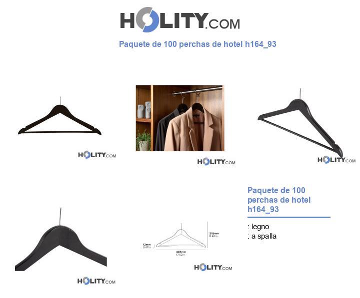 Paquete de 100 perchas de hotel h164_93