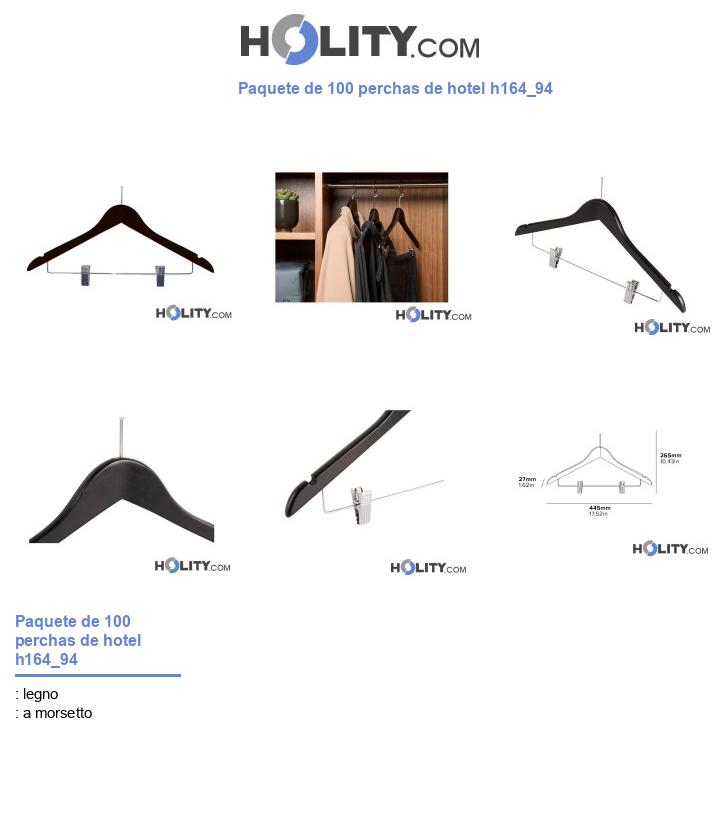 Paquete de 100 perchas de hotel h164_94