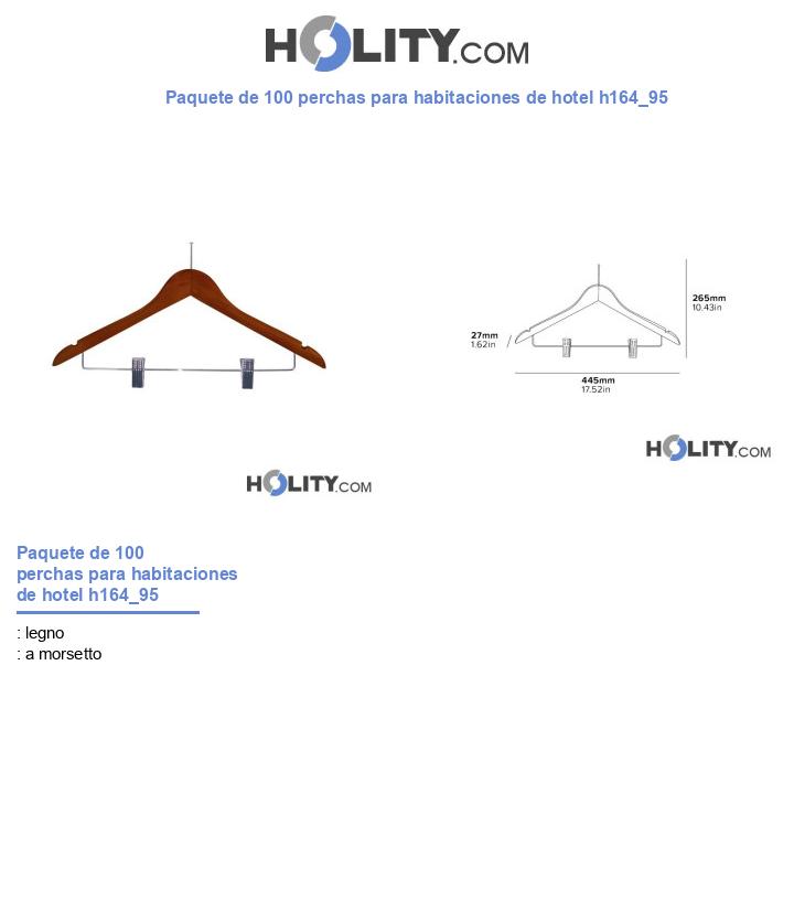 Paquete de 100 perchas para habitaciones de hotel h164_95