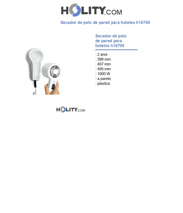 Secador de pelo de pared para hoteles h16706