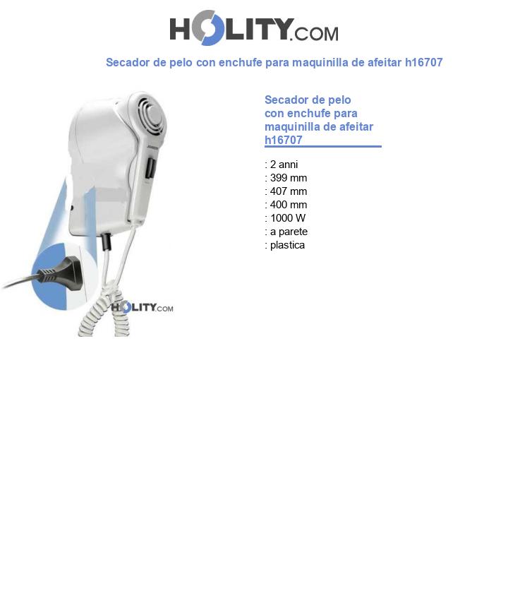 Secador de pelo con enchufe para maquinilla de afeitar h16707