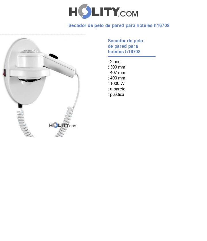 Secador de pelo de pared para hoteles h16708