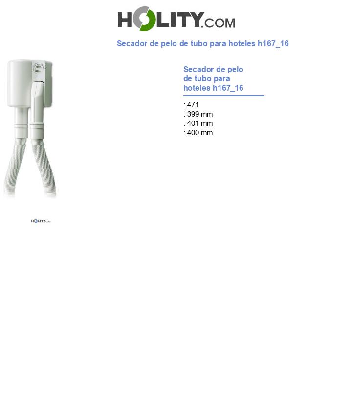 Secador de pelo de tubo para hoteles h167_16