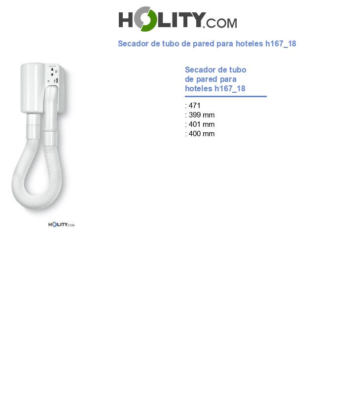 Secador de tubo de pared para hoteles h167_18