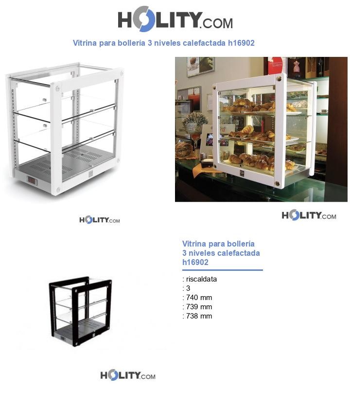 Vitrina para bollerÃa 3 niveles calefactada h16902