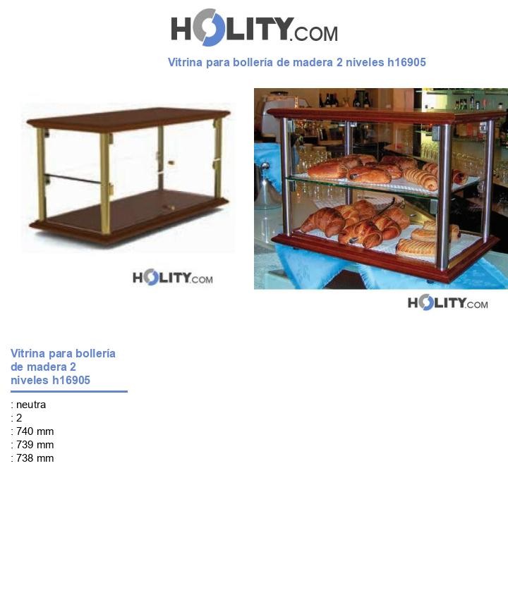 Vitrina para bollerÃa de madera 2 niveles h16905
