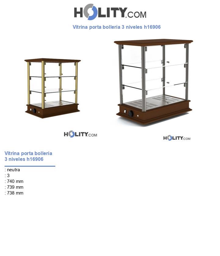 Vitrina porta bollería 3 niveles h16906