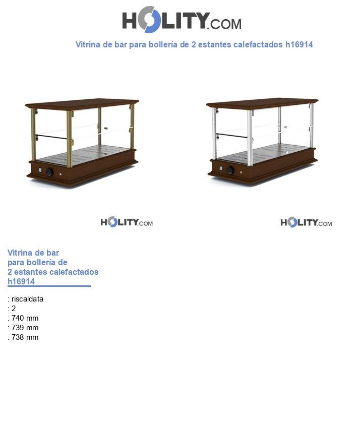 Vitrina de bar para bollería de 2 estantes calefactados h16914