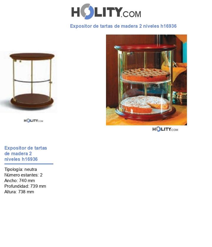 Expositor de tartas de madera 2 niveles h16936
