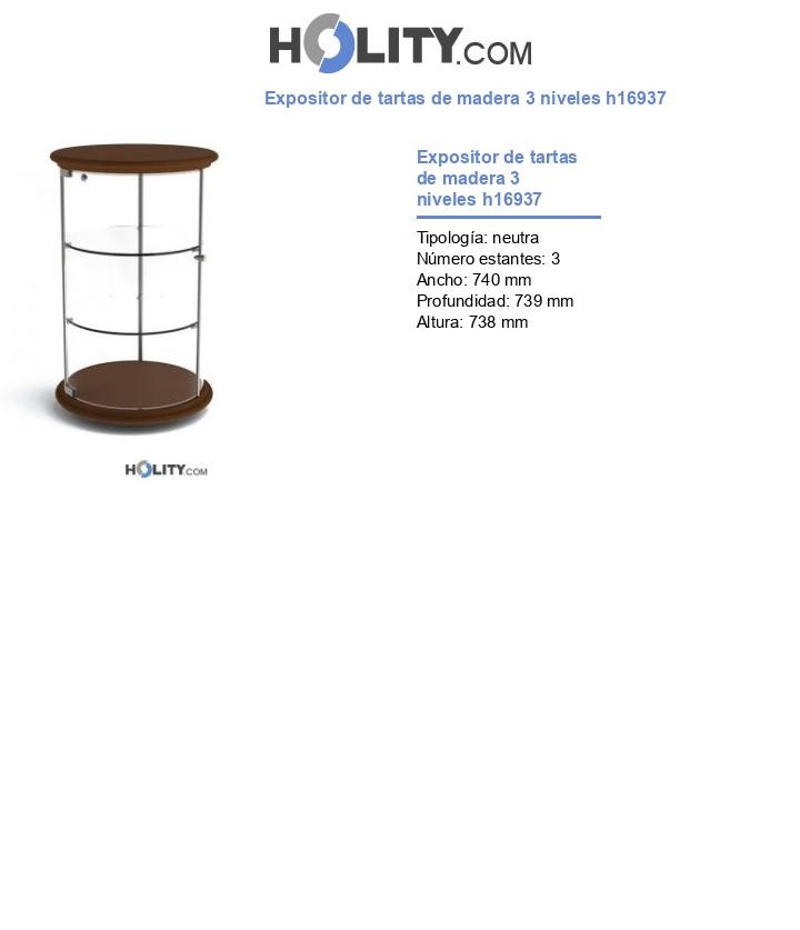 Expositor de tartas de madera 3 niveles h16937