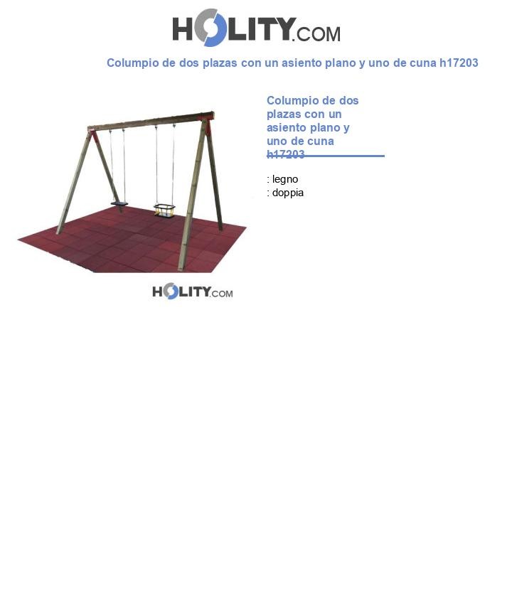 Columpio de dos plazas con un asiento plano y uno de cuna h17203