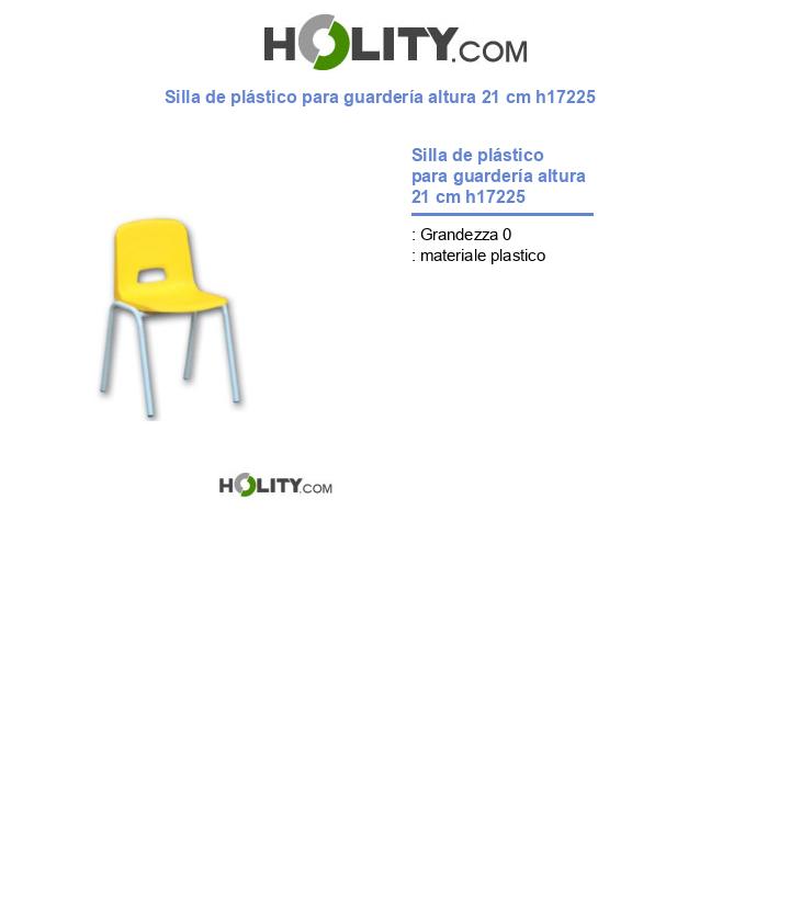 Silla de plástico para guardería altura 21 cm h17225