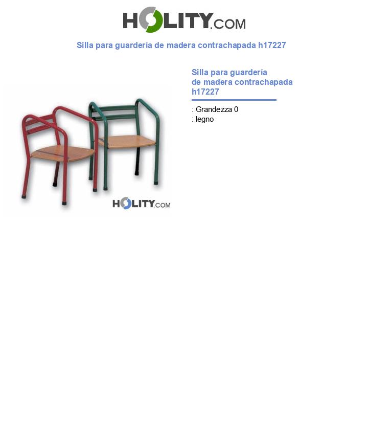 Silla para guardería de madera contrachapada h17227