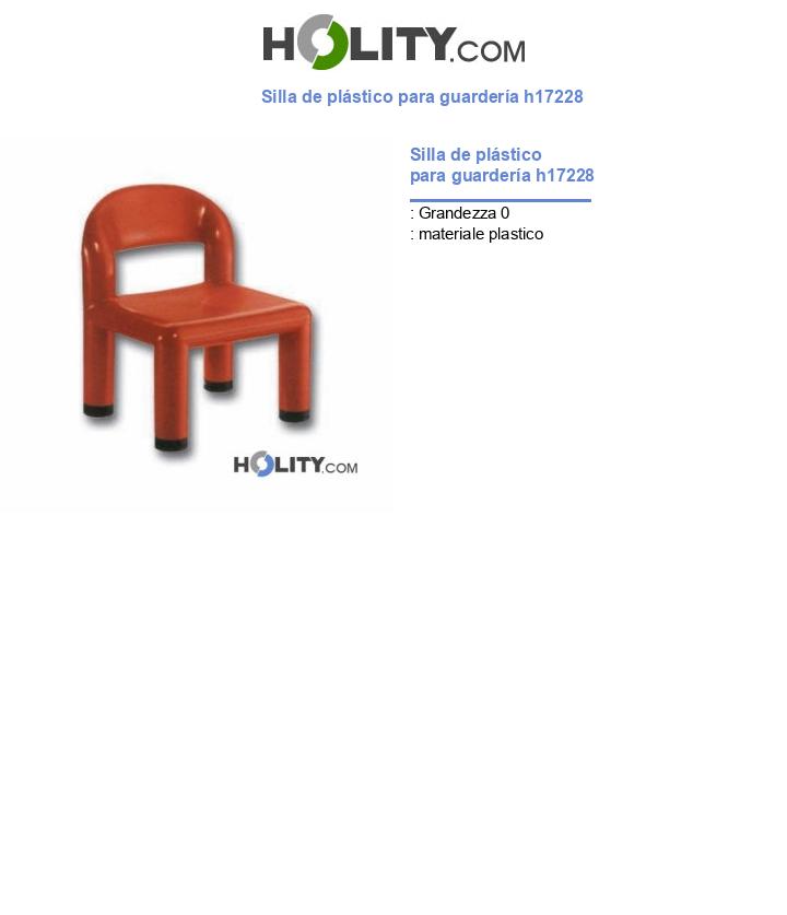 Silla de plástico para guardería h17228