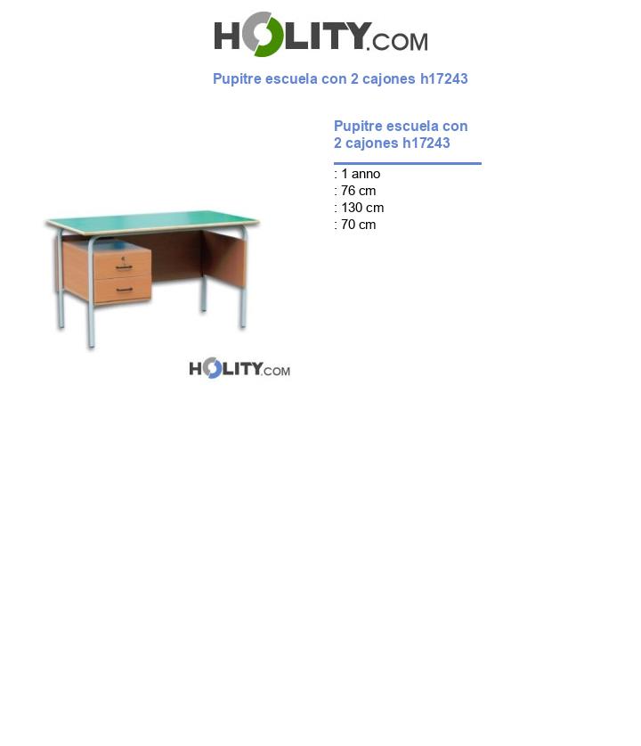 Pupitre escuela con 2 cajones h17243