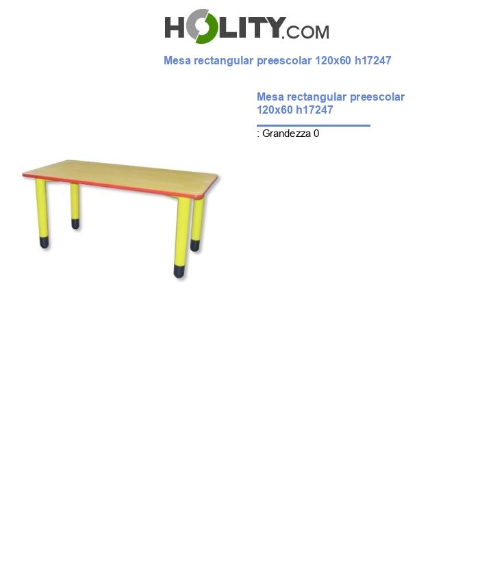 Mesa rectangular preescolar 120x60 h17247