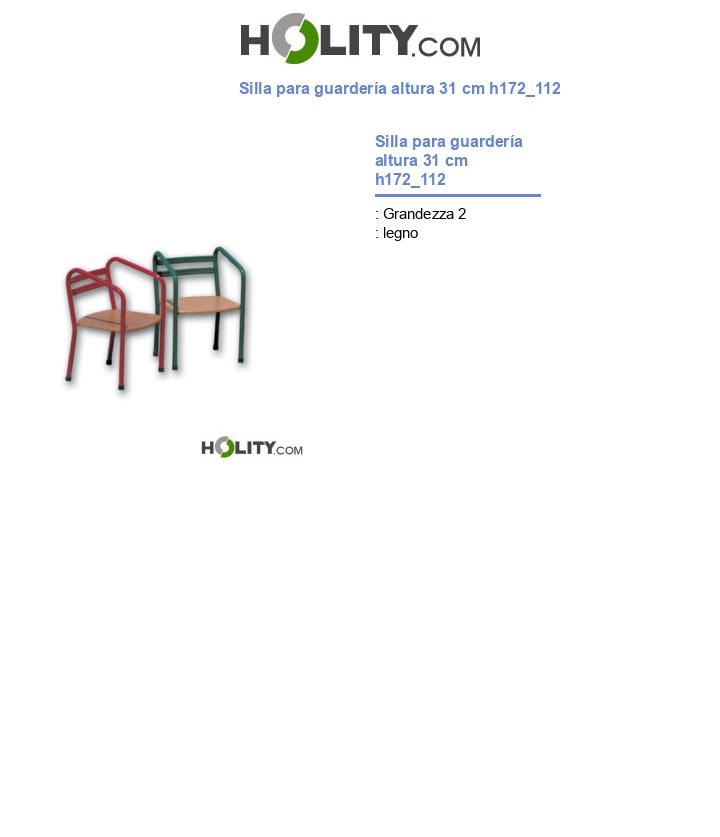 Silla para guardería altura 31 cm h172_112