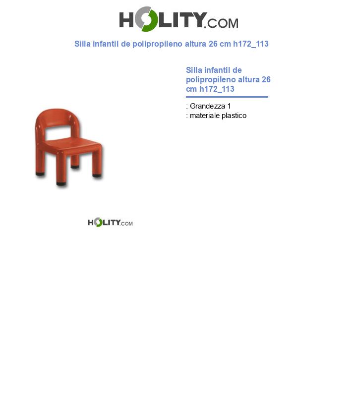 Silla infantil de polipropileno altura 26 cm h172_113