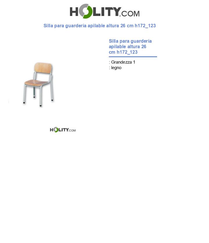Silla para guardería apilable altura 26 cm h172_123
