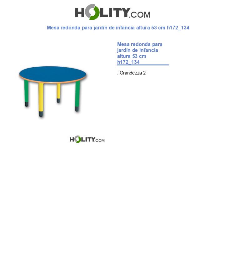 Mesa redonda para jardín de infancia altura 53 cm h172_134